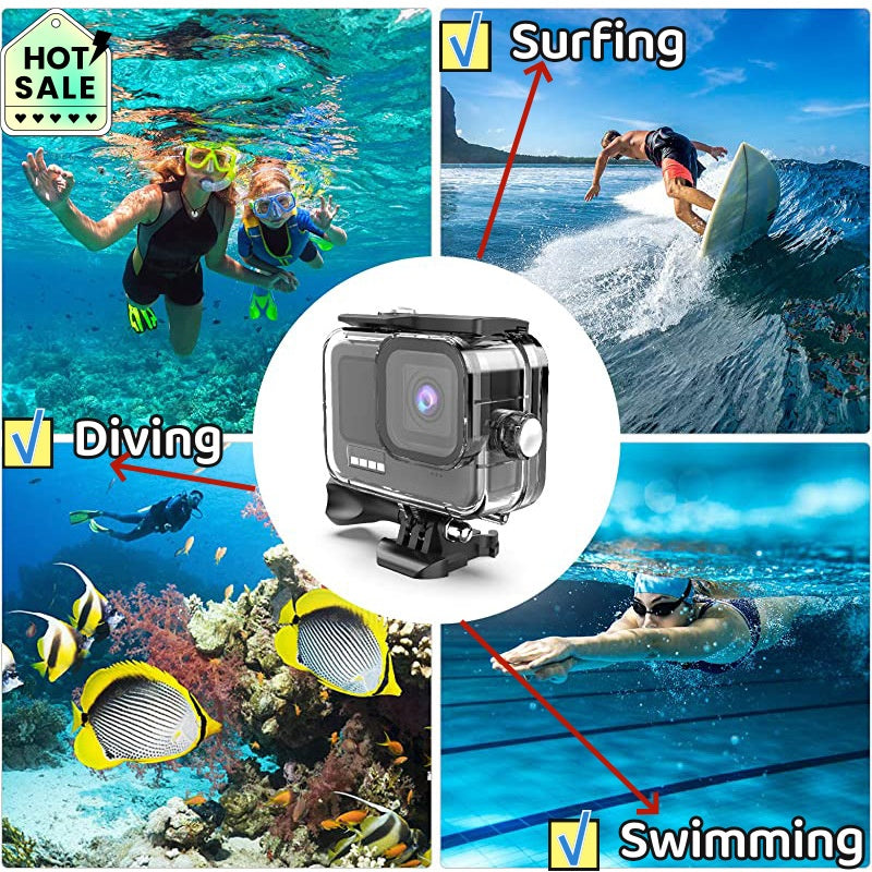 60m Waterproof Housing Case for GoPro Hero 13/12/11/10/9