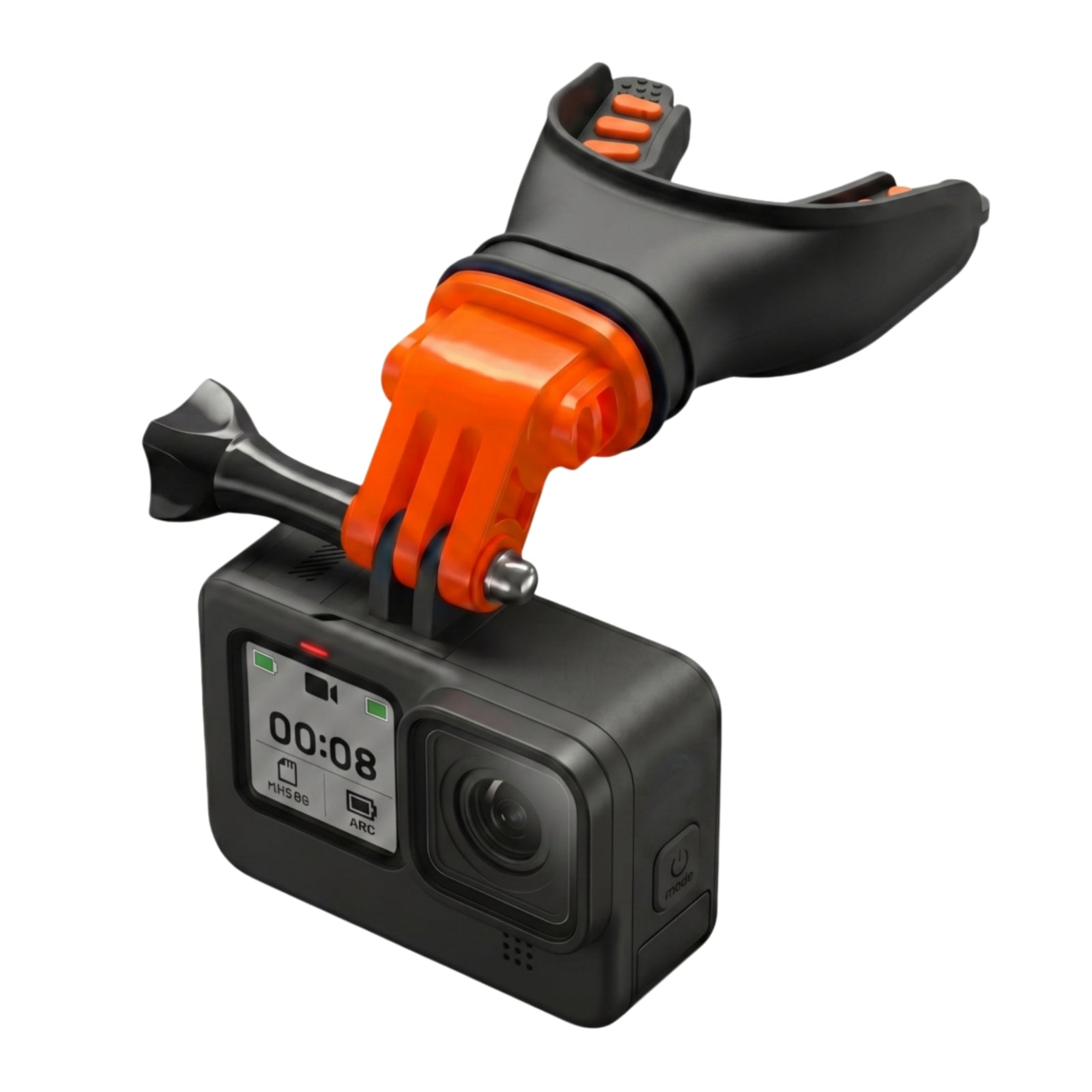 Action Camera Mouth Mount with Silicone Bite for GoPro, DJI & Insta360