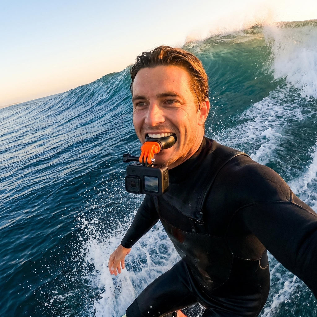 Action Camera Mouth Mount with Silicone Bite for GoPro, DJI & Insta360