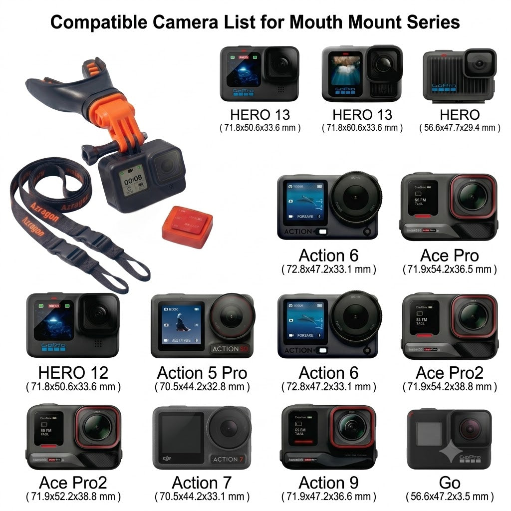 GoPro Mouth Mount / Bite Mount Kit with Neck Lanyard & Floaty