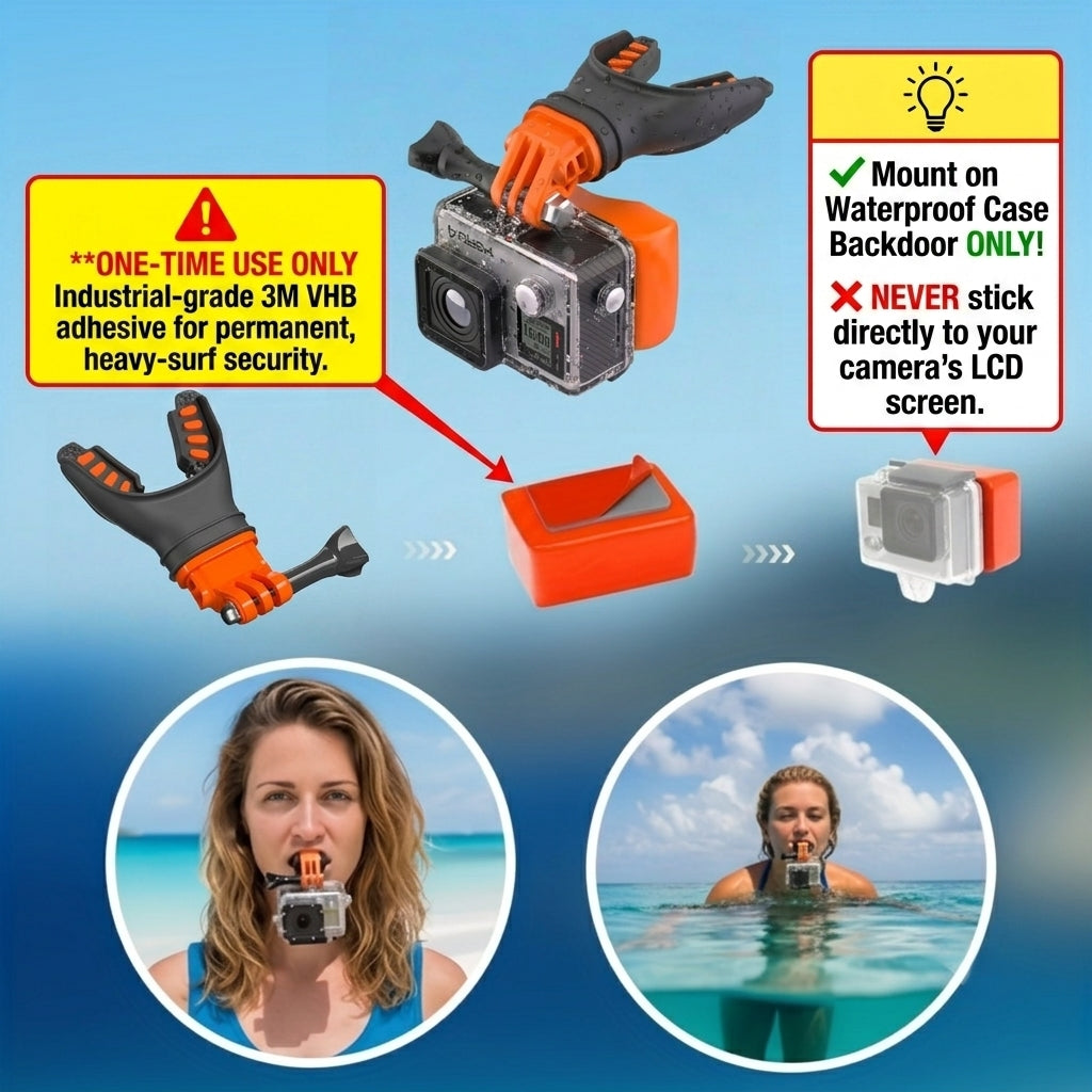 GoPro Mouth Mount / Bite Mount Kit with Neck Lanyard & Floaty
